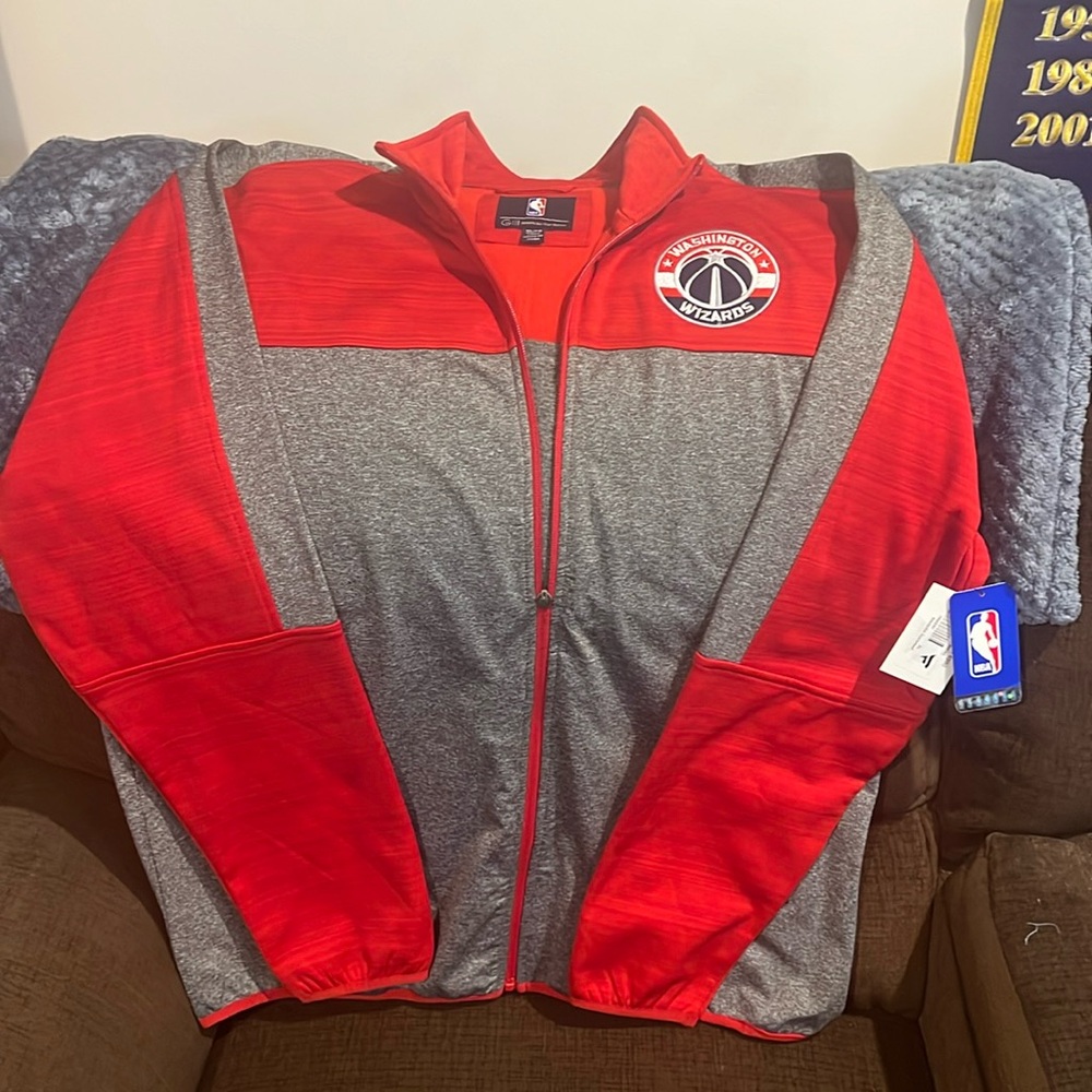 Official NBA Washington Wizards Red and Gray Full-Zip Jacket by GIII Sports
